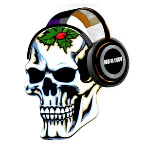 Skull Face With Headphones PNG Lae