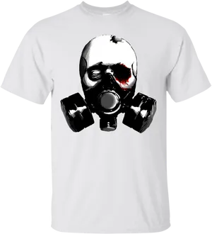 Skull Gas Mask T Shirt Design PNG