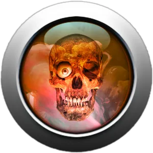 Skull_in_ Round_ Frame PNG image