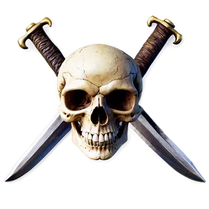 Skull With Crossed Swords PNG Fla PNG