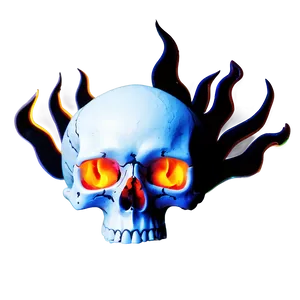 Skull With Flames Background PNG 06252024