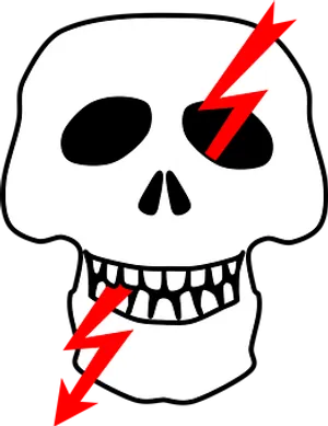 Skull_with_ Lightning_ Bolts PNG image