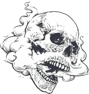 Skull_with_ Smoke_ Artwork PNG