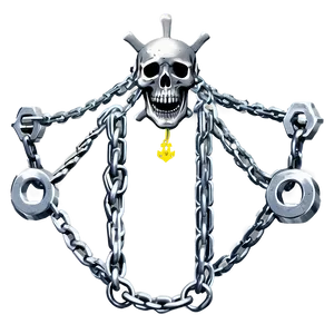 Skulland Crossed Chainswith Anchors PNG