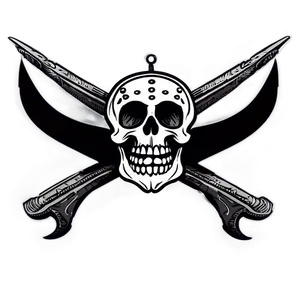 Skulland Crossed Sabers Jolly Roger PNG