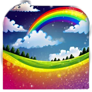 Sky With Rainbow PNG Qjx14