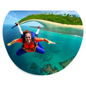 Skydiving Over Ocean PNG 8