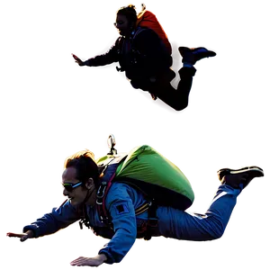 Skydiving Sunset Silhouette PNG 47 PNG