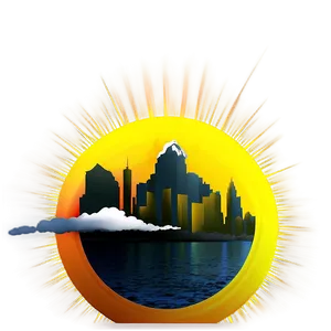 Skyline And Sun Rays PNG Afg PNG
