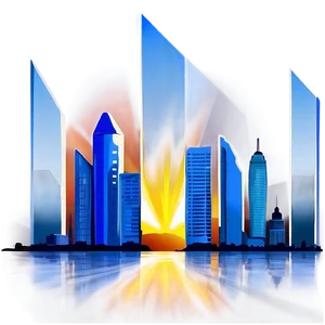 Skyline And Sun Rays Png Fbl PNG image