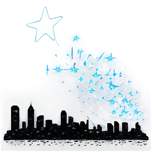 Skyline With Falling Stars PNG 54 PNG