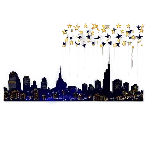 Skyline With Falling Stars Png 78 PNG image