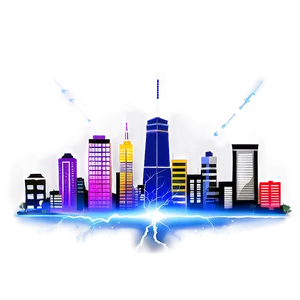 Skyline With Lightning PNG 06202024