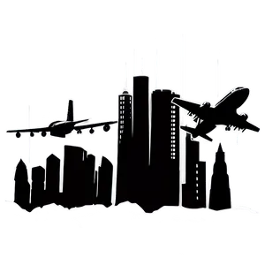 Skyline With Planes PNG Tis29 PNG