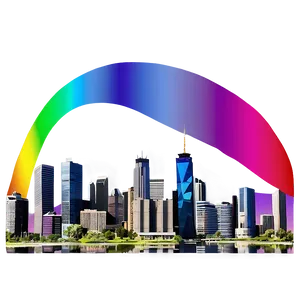 Skyline With Rainbow PNG 06202024
