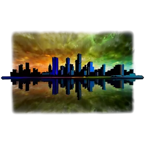Skyline With Reflection PNG 06202024 PNG