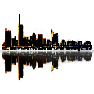 Skyline With Reflection PNG Xbu PNG