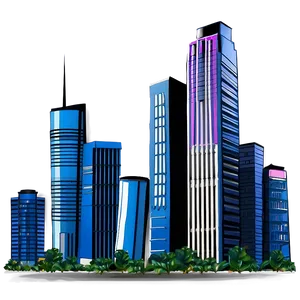 Skyline With Skyscrapers PNG Dlf31 PNG