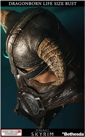 Skyrim Dragonborn Helmet Bust PNG image