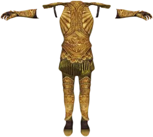 Skyrim Golden Armor Set PNG