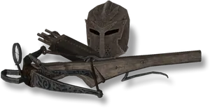 Skyrim Helmetand Weapons PNG