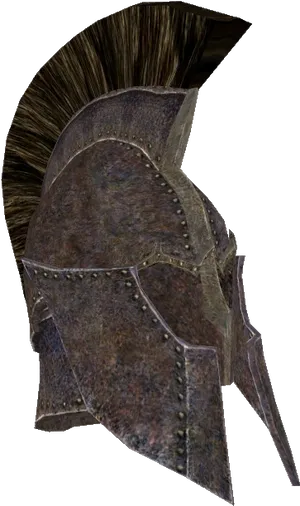 Skyrim Iron Helmetwith Horsehair Plume PNG