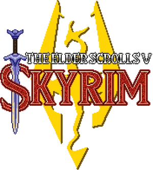 Skyrim Logo Pixel Art PNG image