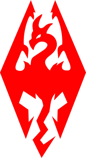Skyrim Logo Redand Gray PNG image
