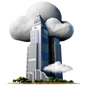 Skyscraper In Clouds Png 05212024 PNG image