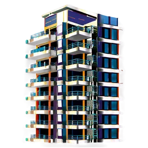 Skyscraper With Balconies Png 05212024 PNG image