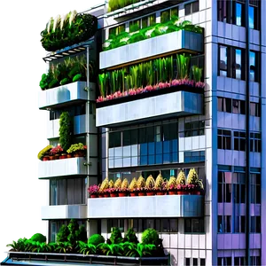 Skyscraper With Rooftop Garden PNG 05212024 PNG