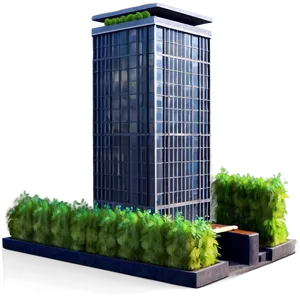 Skyscraper With Rooftop Garden Png 39 PNG image