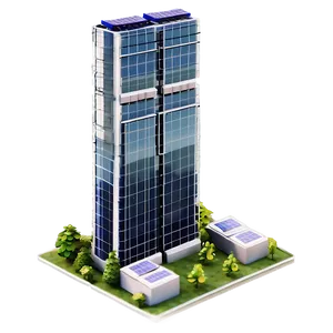 Skyscraper With Solar Panels PNG Kmv58 PNG