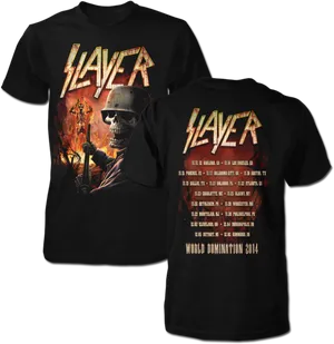 Slayer World Domination Tour2014 Shirt PNG image