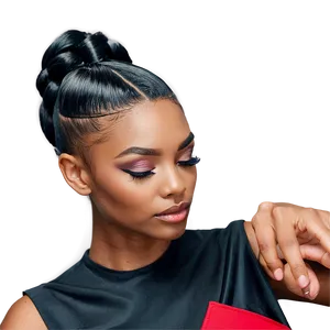 Sleek And Chic Hair Edges PNG 14