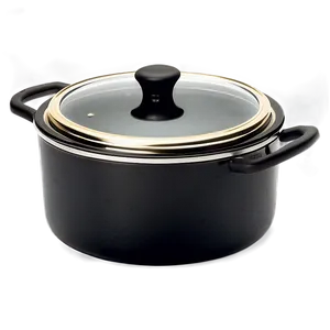 Sleek Black Cooking Pot PNG 4