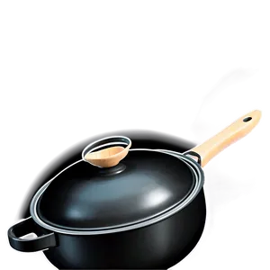 Sleek Black Cooking Pot PNG 75