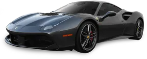 Sleek Black Ferrari Supercar PNG image