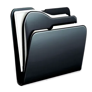 Sleek Black Folder Graphic Png Fth66 PNG image