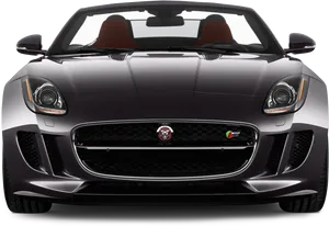 Sleek Black Sports Car Front View