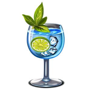 Sleek Gin Tonic Glass Png Dfn34 PNG image