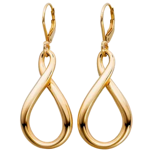 Sleek Gold Infinity Earrings PNG 06262024