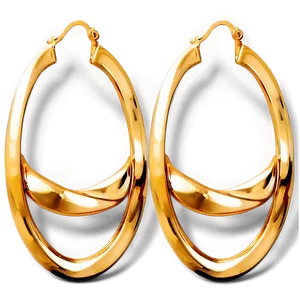 Sleek Gold Infinity Earrings PNG 06262024