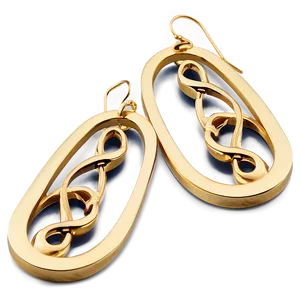 Sleek Gold Infinity Earrings PNG 65