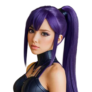 Sleek Purple Hair Anime Warrior PNG 62 PNG