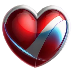 Sleek Red Heart Emoji PNG 06262024