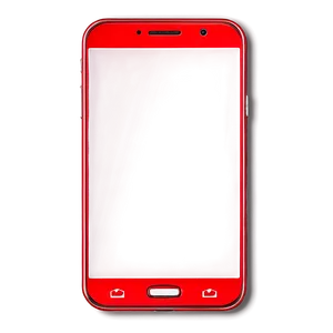 Sleek Red Smartphone PNG 1