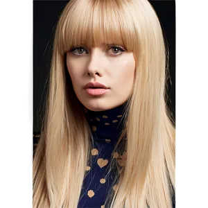 Sleek Straight Blonde Bangs PNG 06282024 PNG