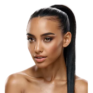 Sleek Wet Look Ponytail PNG 06262024