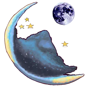 Sleep On Moon PNG Ksr